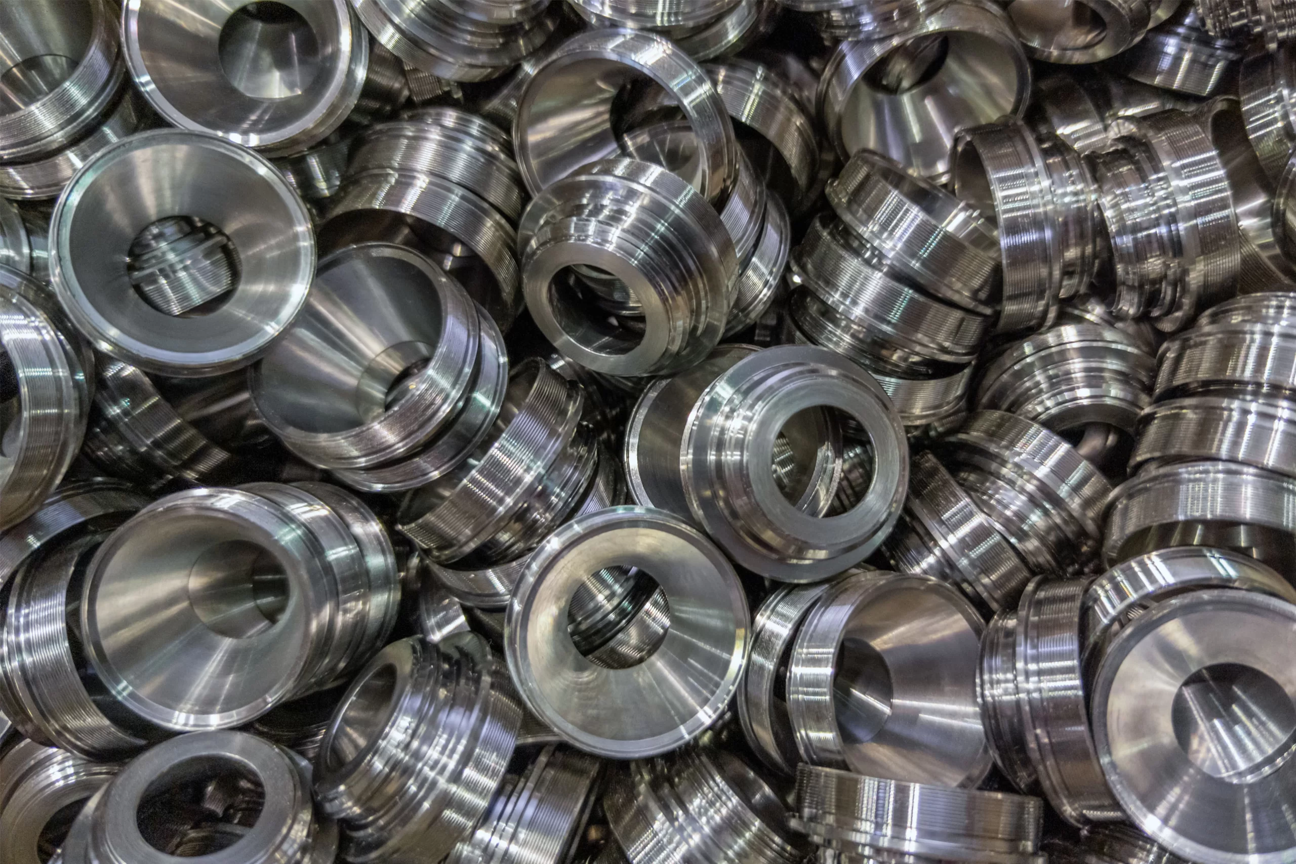 CNC Lathe machine producing components